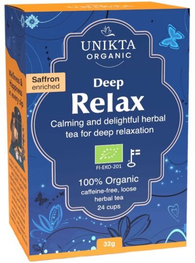 Unikta Deep Relax organic herbal tea enriched with saffron